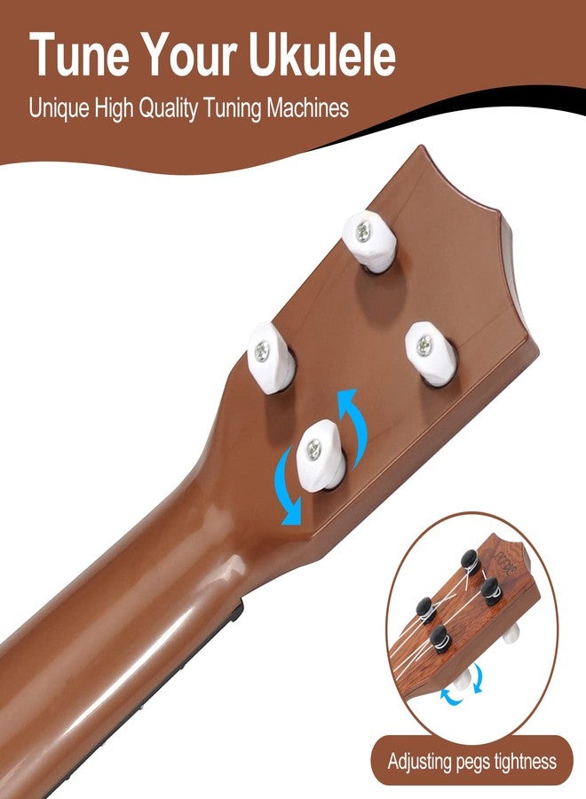 Raimy 17in Kids Ukulele Guitar - 4 Strings Mini Guitar Children Musical Instruments Educational Toys with Picks for Toddler Kids Boys Girls Beginner (Mahogany) - Image 3